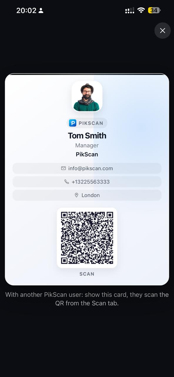 Carte vCard numérique
